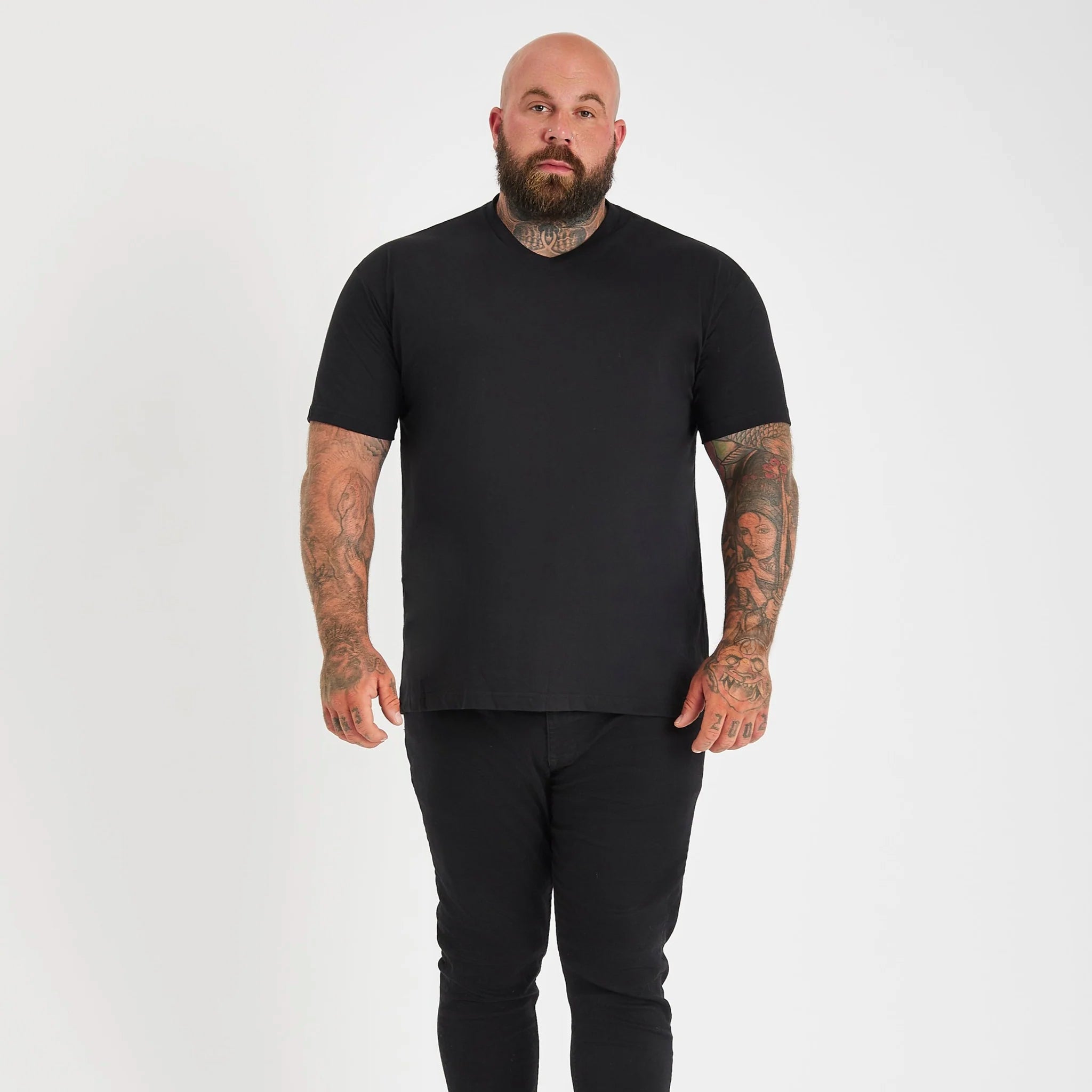 Load image into Gallery viewer, All Black V-Neck 3-Pack