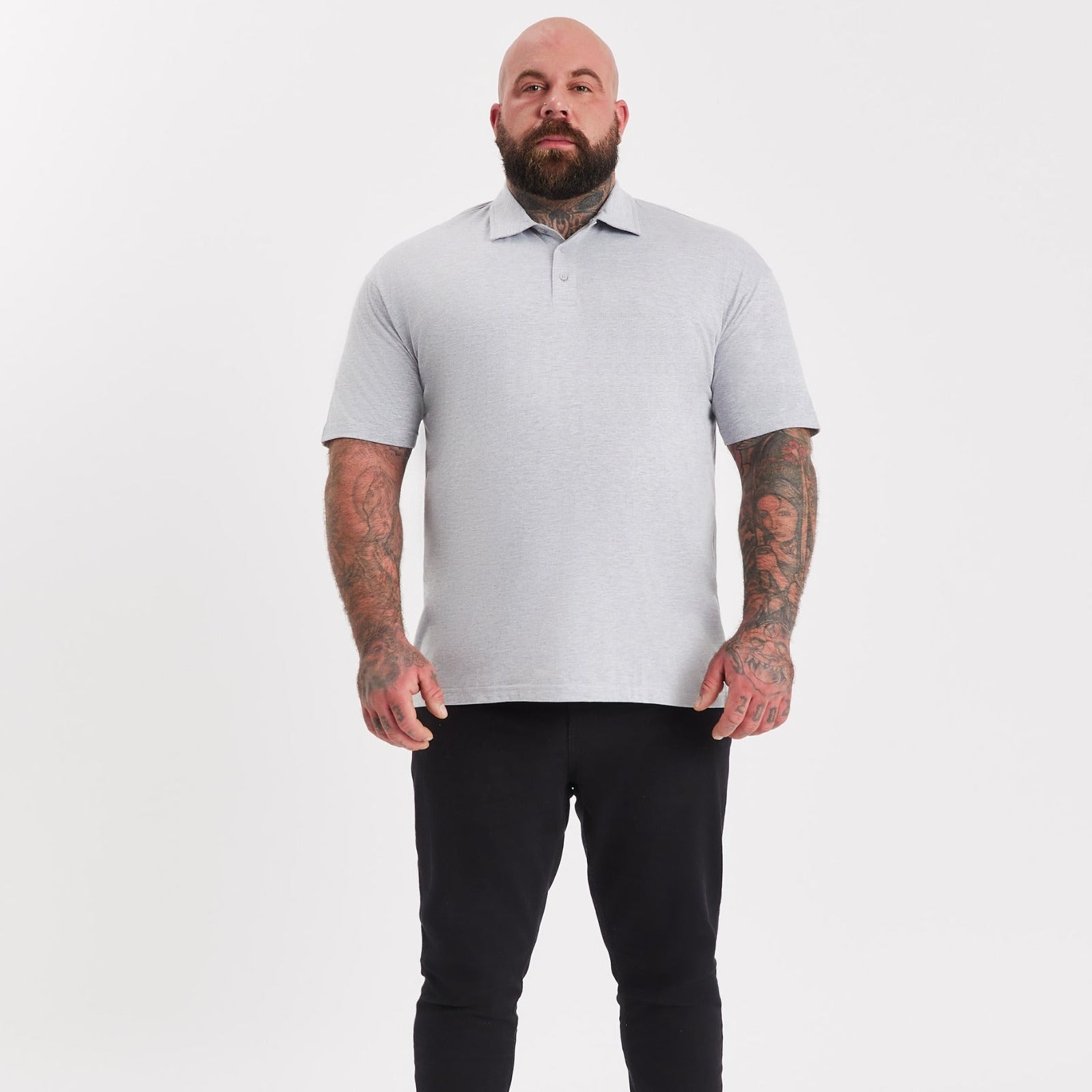 Load image into Gallery viewer, Heather Grey Polo