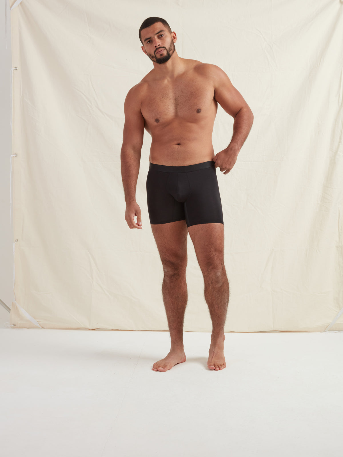 Black Anti-Chafe Bamboo Boxer Briefs