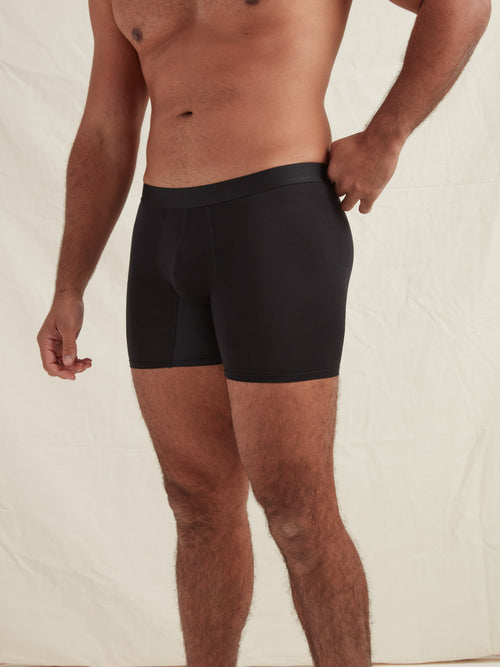 Black Anti-Chafe Bamboo Boxer Briefs