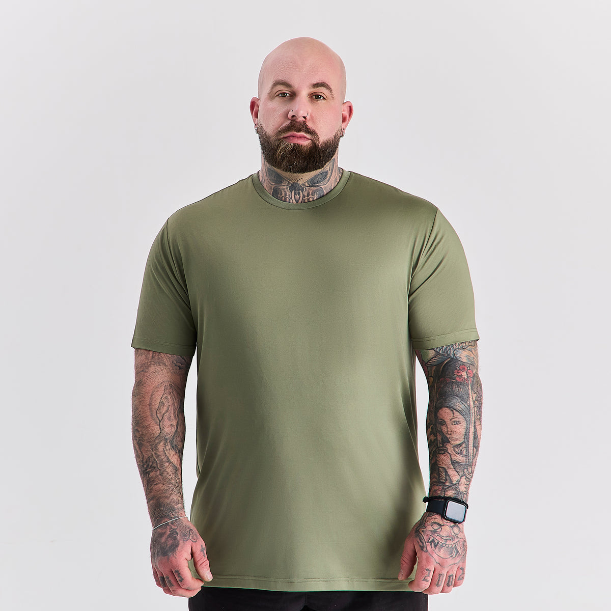 Khaki Active Crew Neck T-Shirt