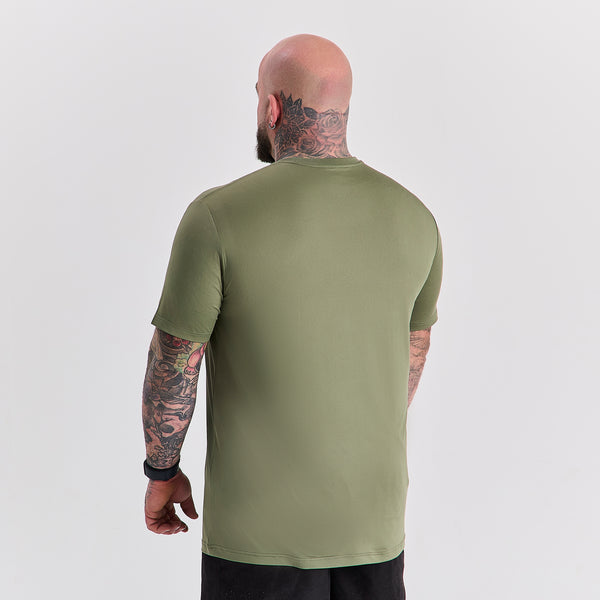 Khaki Active Crew Neck T-Shirt