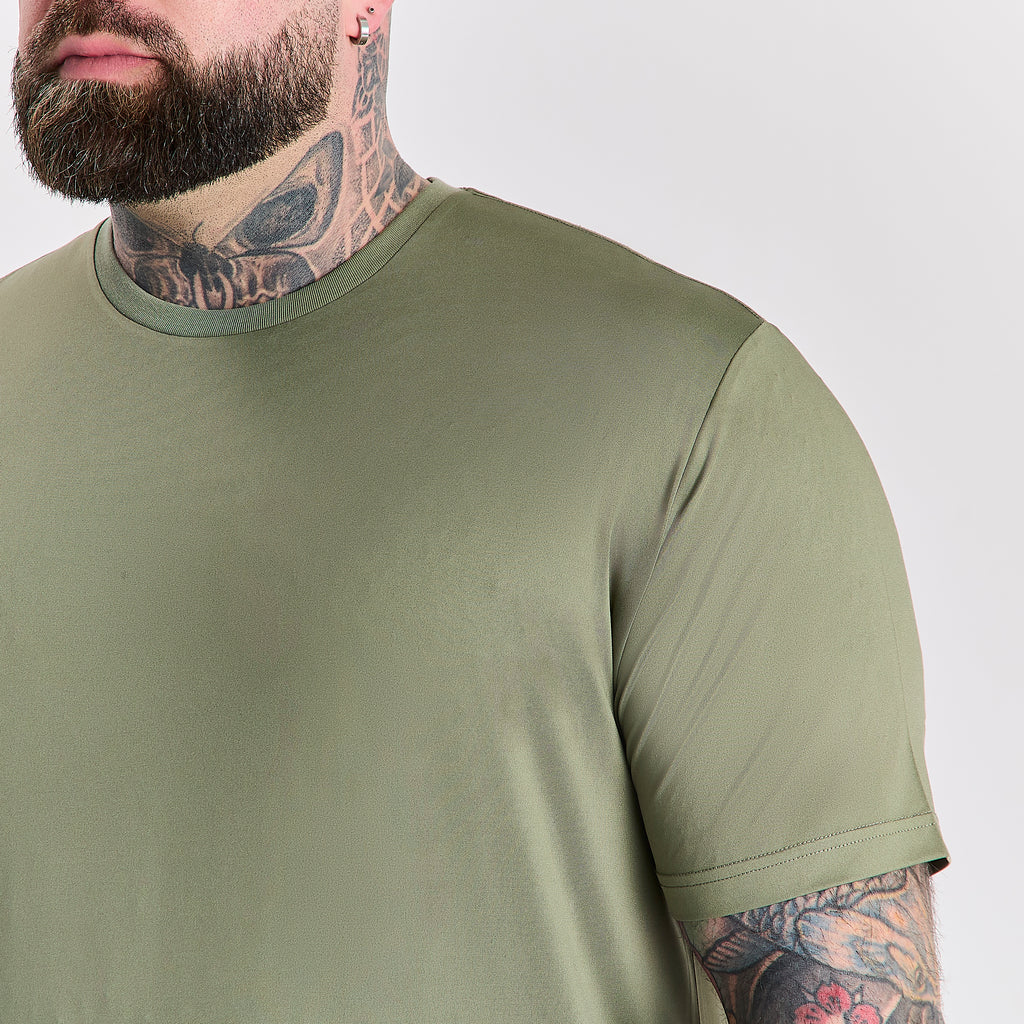 Khaki Active Crew Neck T-Shirt