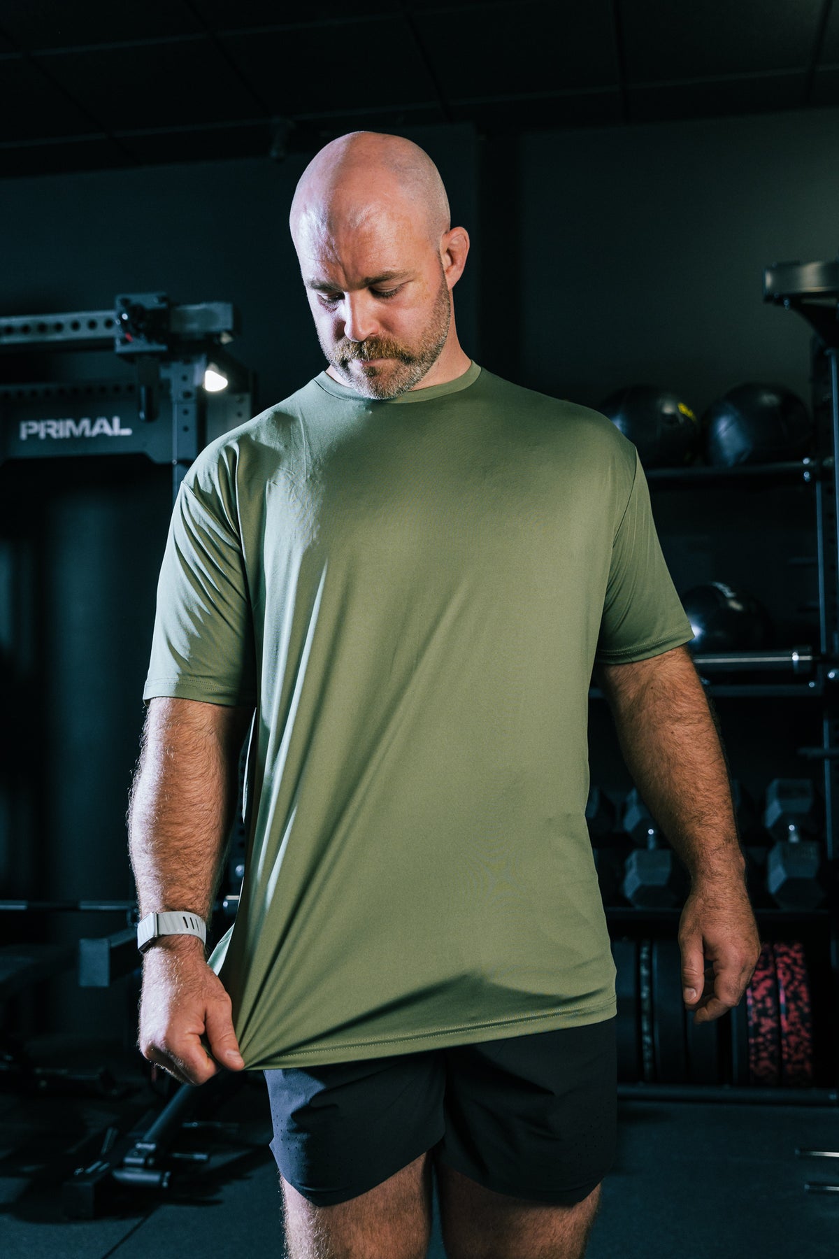 Khaki Active Crew Neck T-Shirt