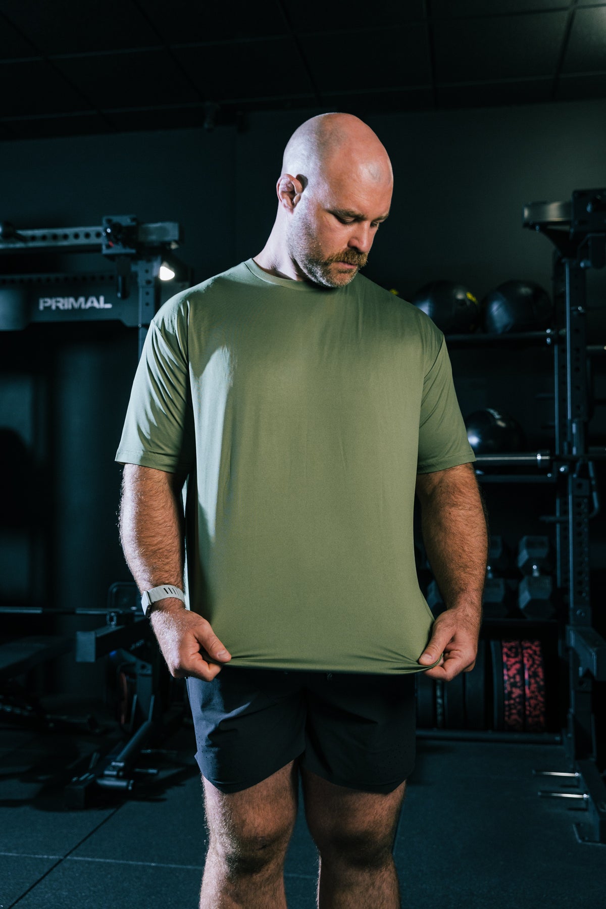 Khaki Active Crew Neck T-Shirt