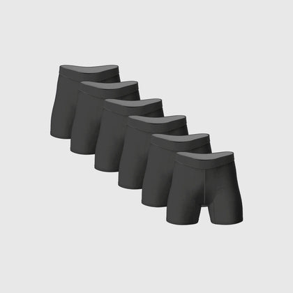Carbon Anti-Chafe Bamboo Boxer Briefs 6-Pack