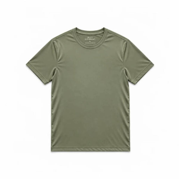 Khaki Active Crew Neck T-Shirt