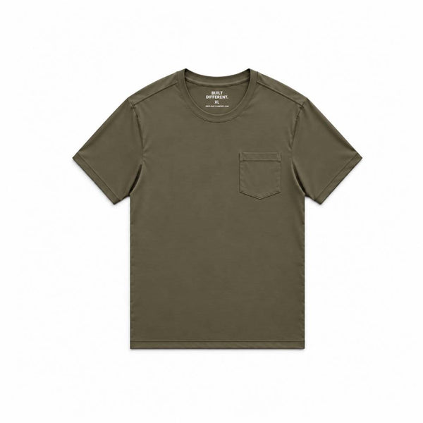 Khaki Pocket Crew Neck T-Shirt