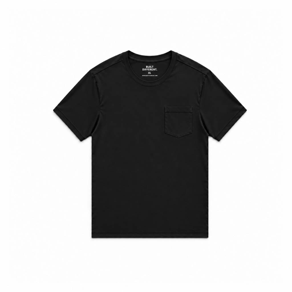 Black Pocket Crew Neck T-Shirt