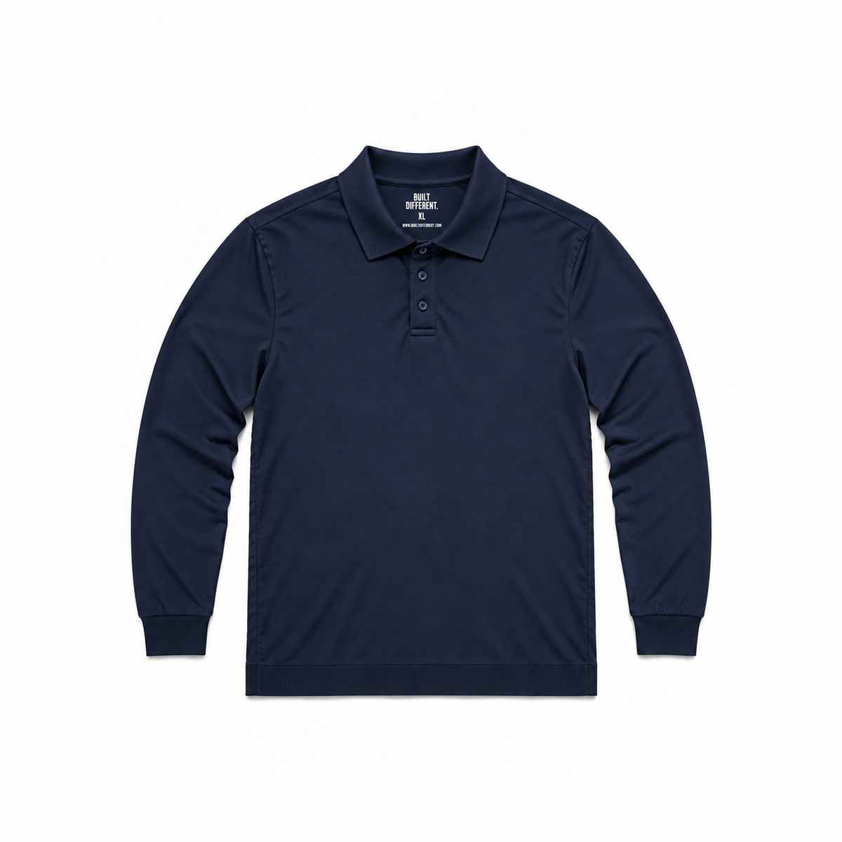 Navy Dress Long Sleeve Polo Shirt