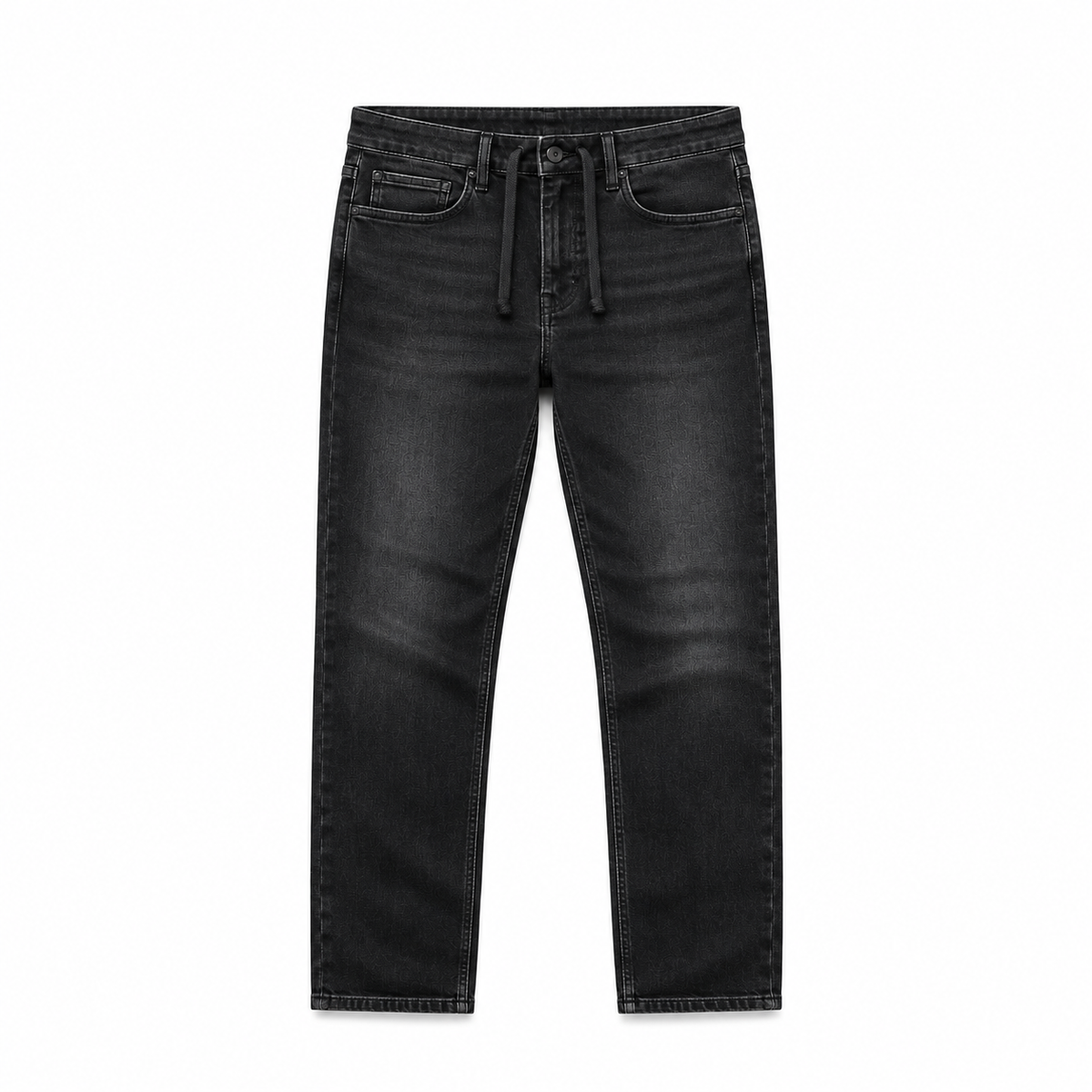 Black Pull-On Athletic Taper Jeans