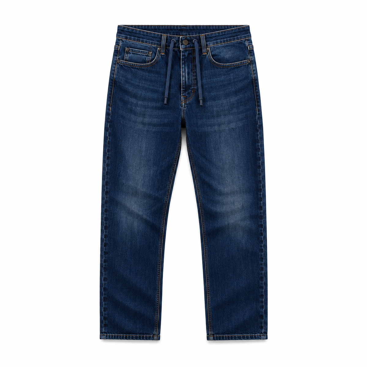Navy Pull-On Athletic Taper Jeans
