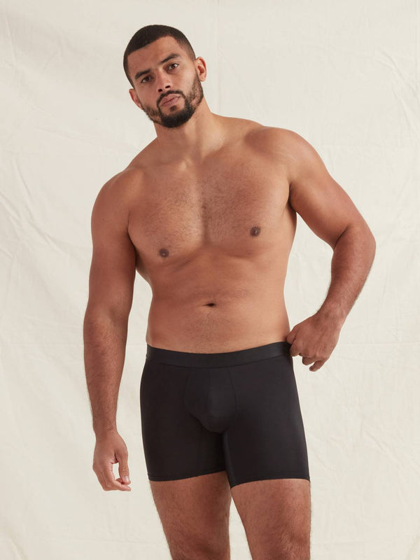 Black Anti-Chafe Bamboo Boxer Briefs
