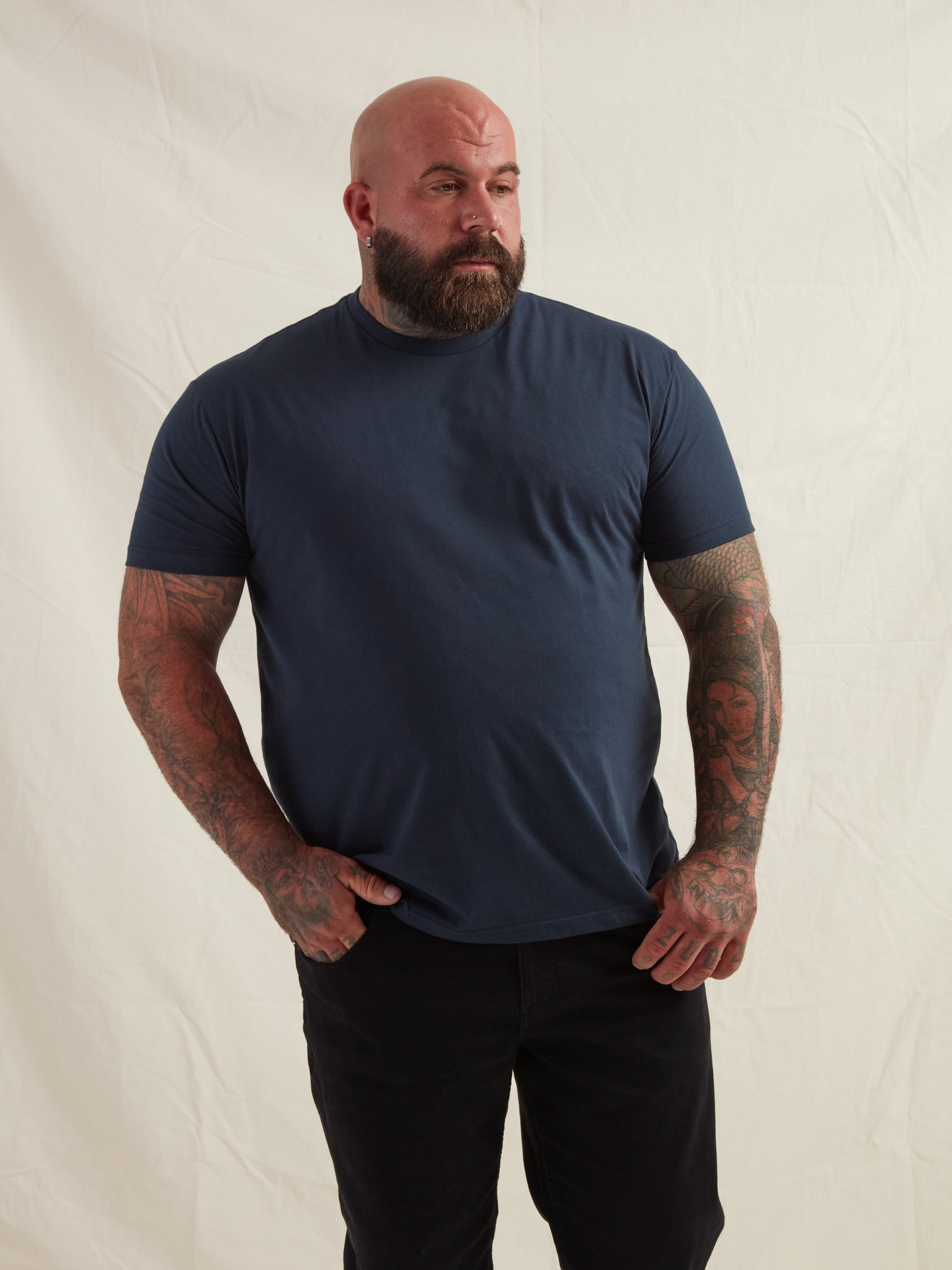 Load image into Gallery viewer, Navy Crew Neck T-Shirt
