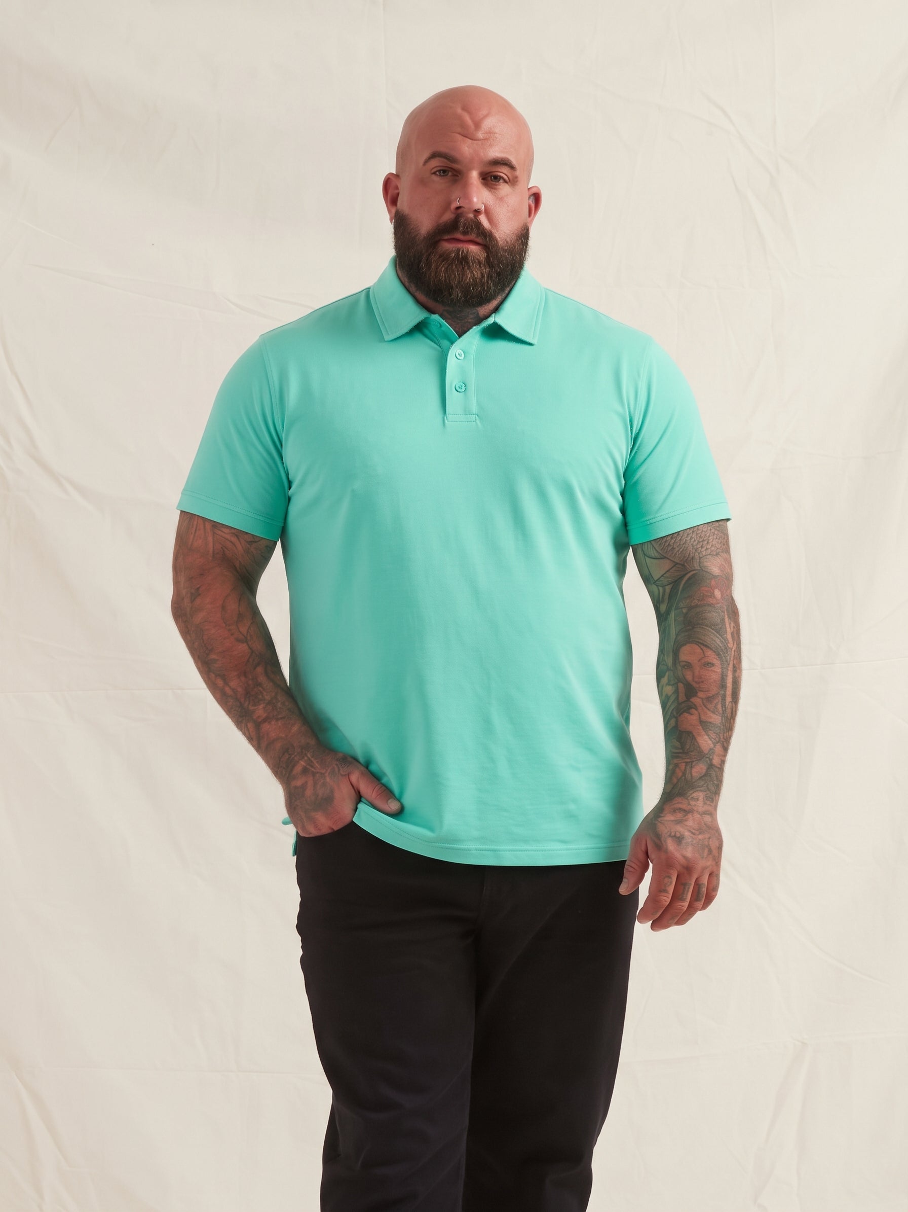 Load image into Gallery viewer, Aqua Polo Shirt
