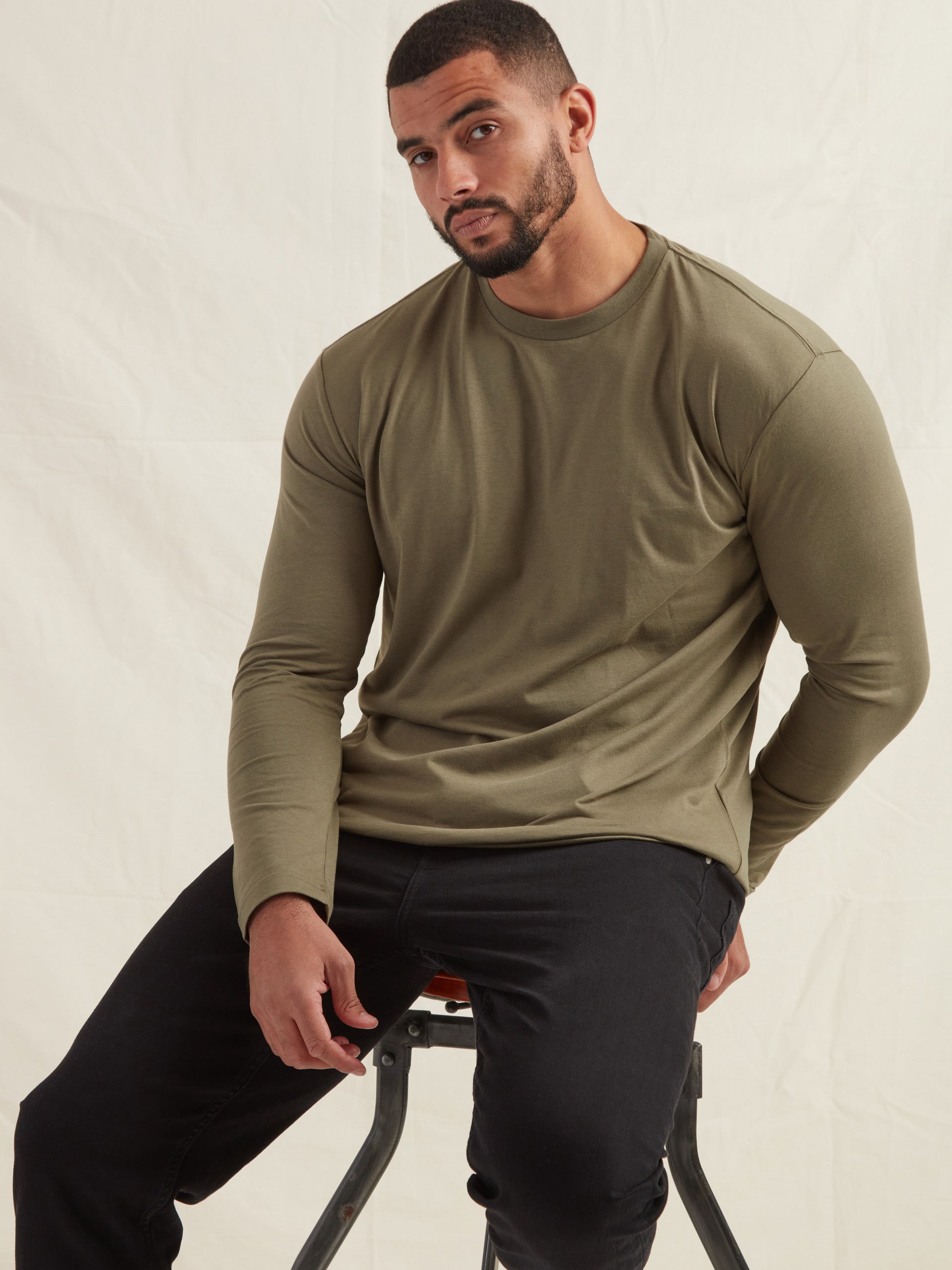 Load image into Gallery viewer, Khaki Long Sleeve T-Shirt
