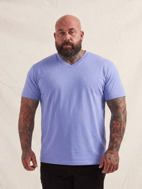 Steel Blue V-Neck T-Shirt