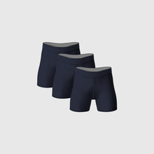 Navy Anti-Chafe Bamboo Boxer Briefs 3-Pack
