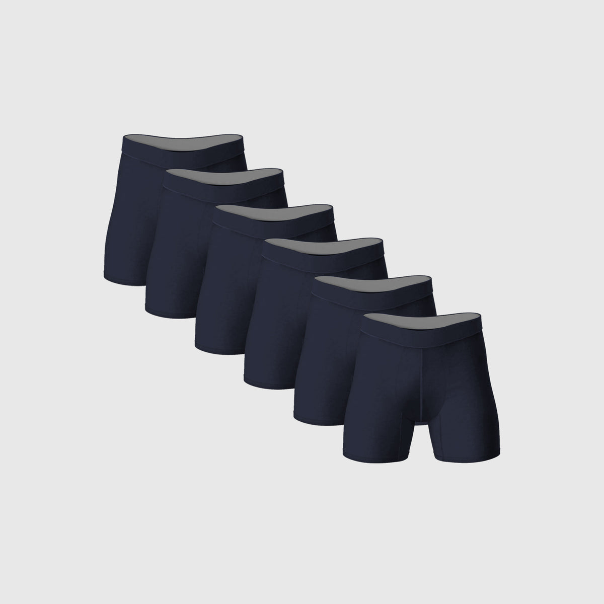 Navy Anti-Chafe Bamboo Boxer Briefs 6-Pack