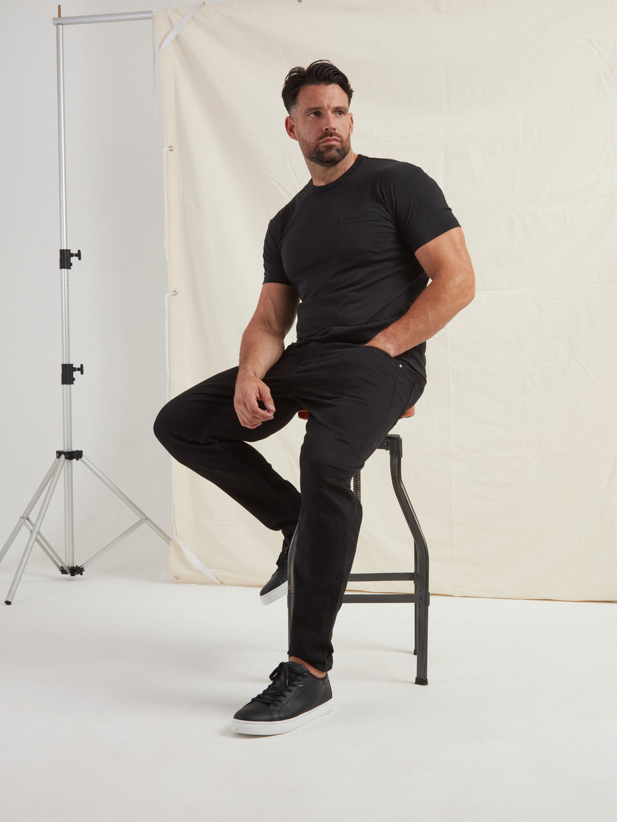 All Black Pocket Crew 3-Pack