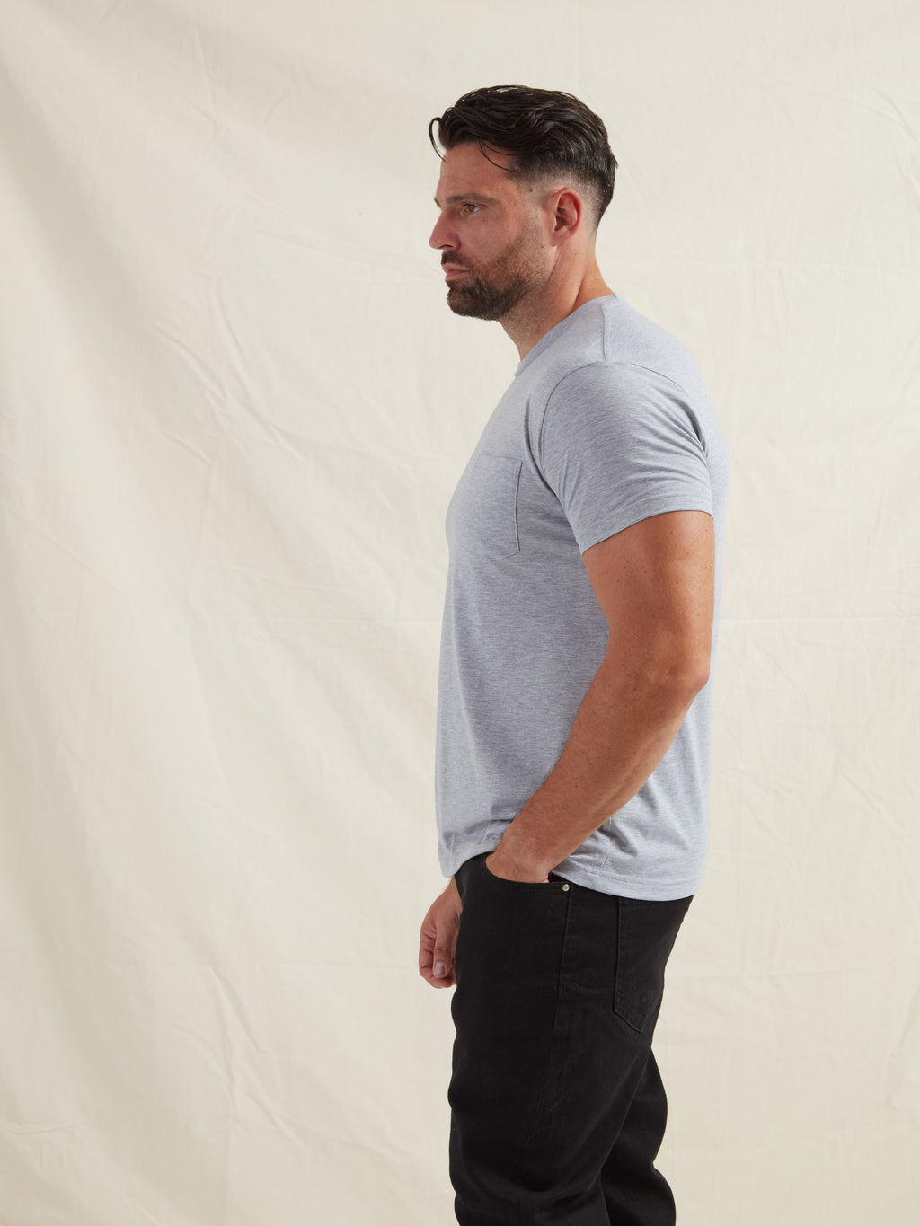 Heather Grey Pocket Crew Neck T-Shirt