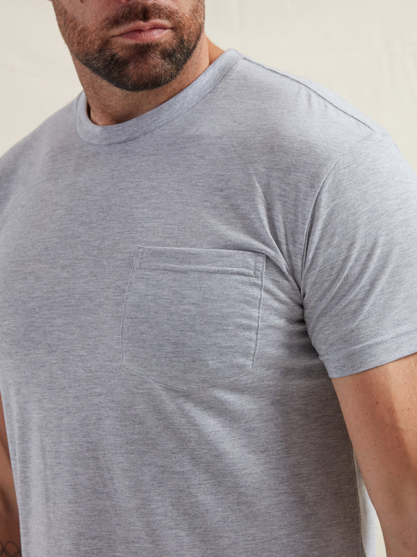 Heather Grey Pocket Crew Neck T-Shirt