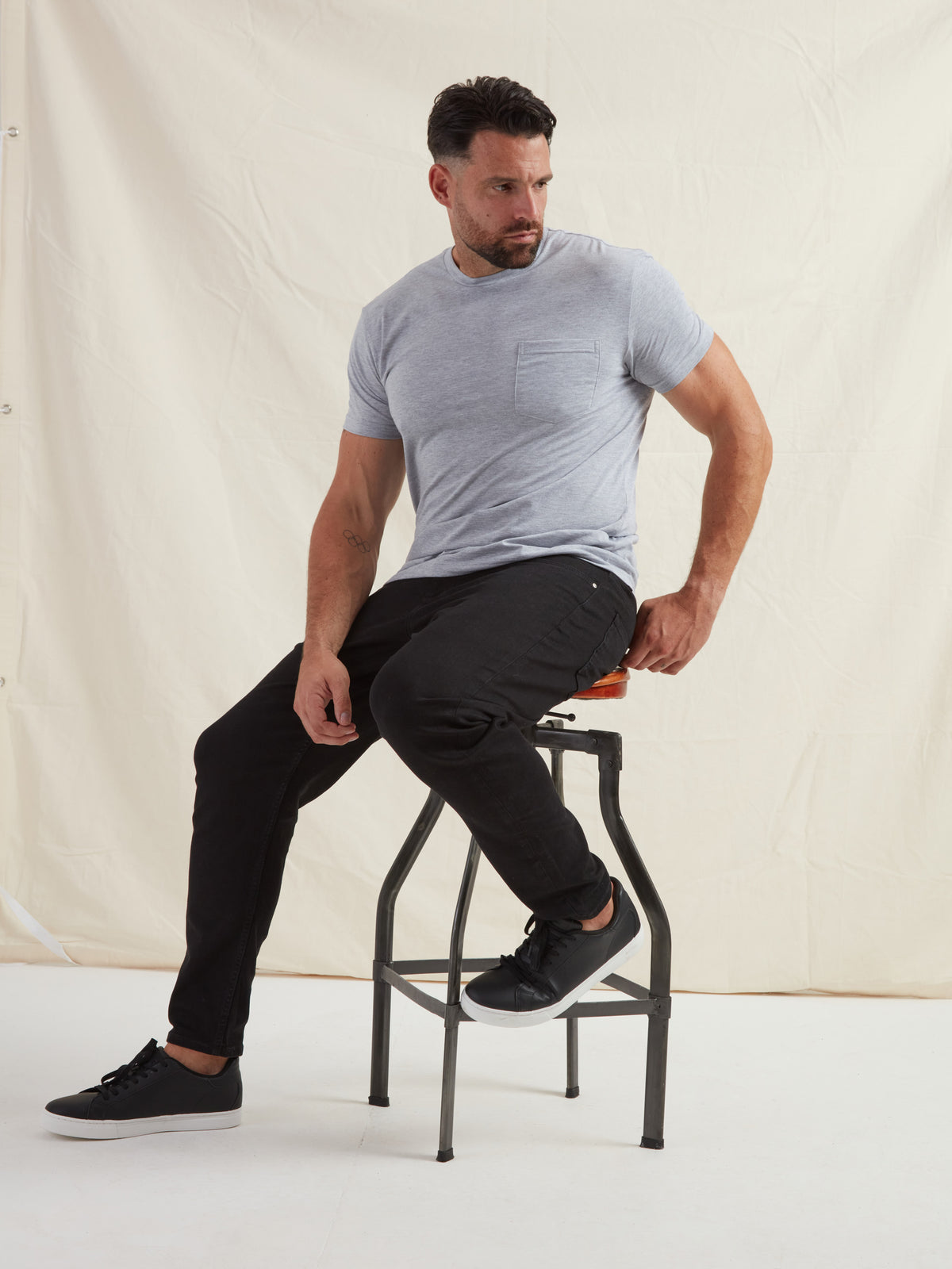 Heather Grey Pocket Crew Neck T-Shirt
