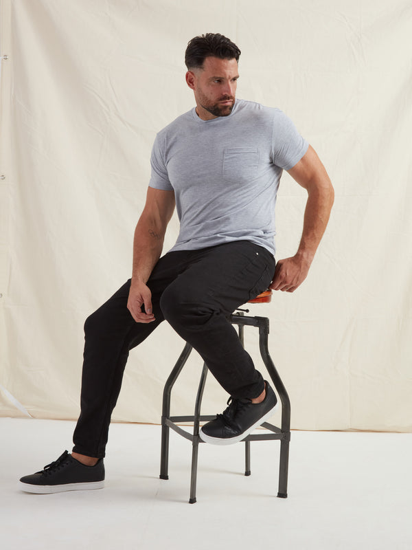 Heather Grey Pocket Crew Neck T-Shirt