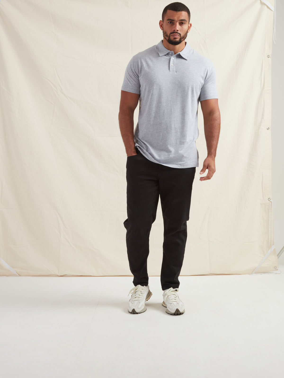 Tall Heather Grey Polo Shirt