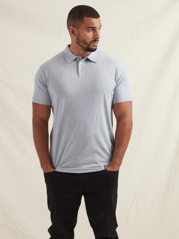Tall Heather Grey Polo Shirt