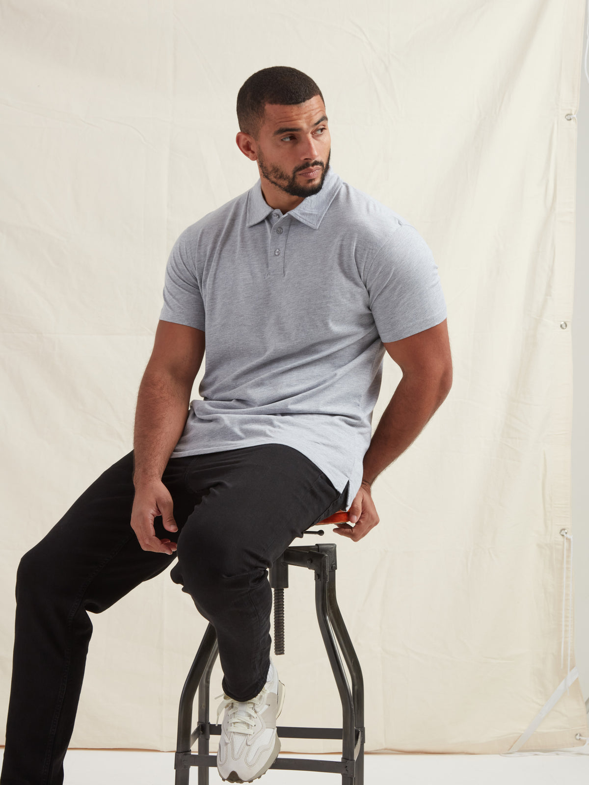 Tall Heather Grey Polo Shirt