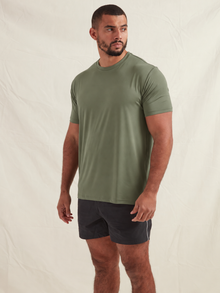 Khaki Active Crew Neck T-Shirt