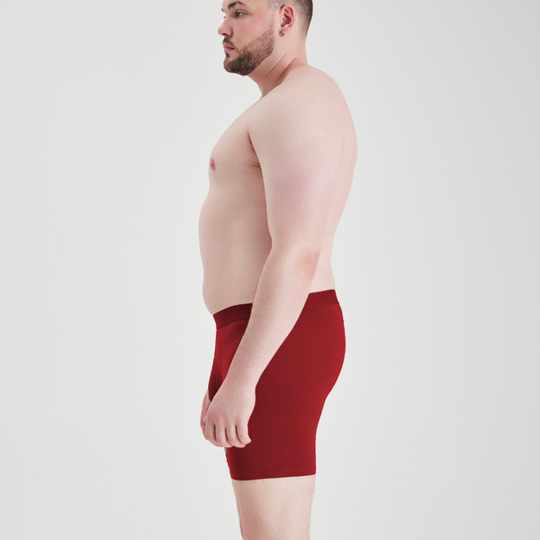 Burgundy Anti-Chafe Bamboo Boxer Briefs 3-Pack