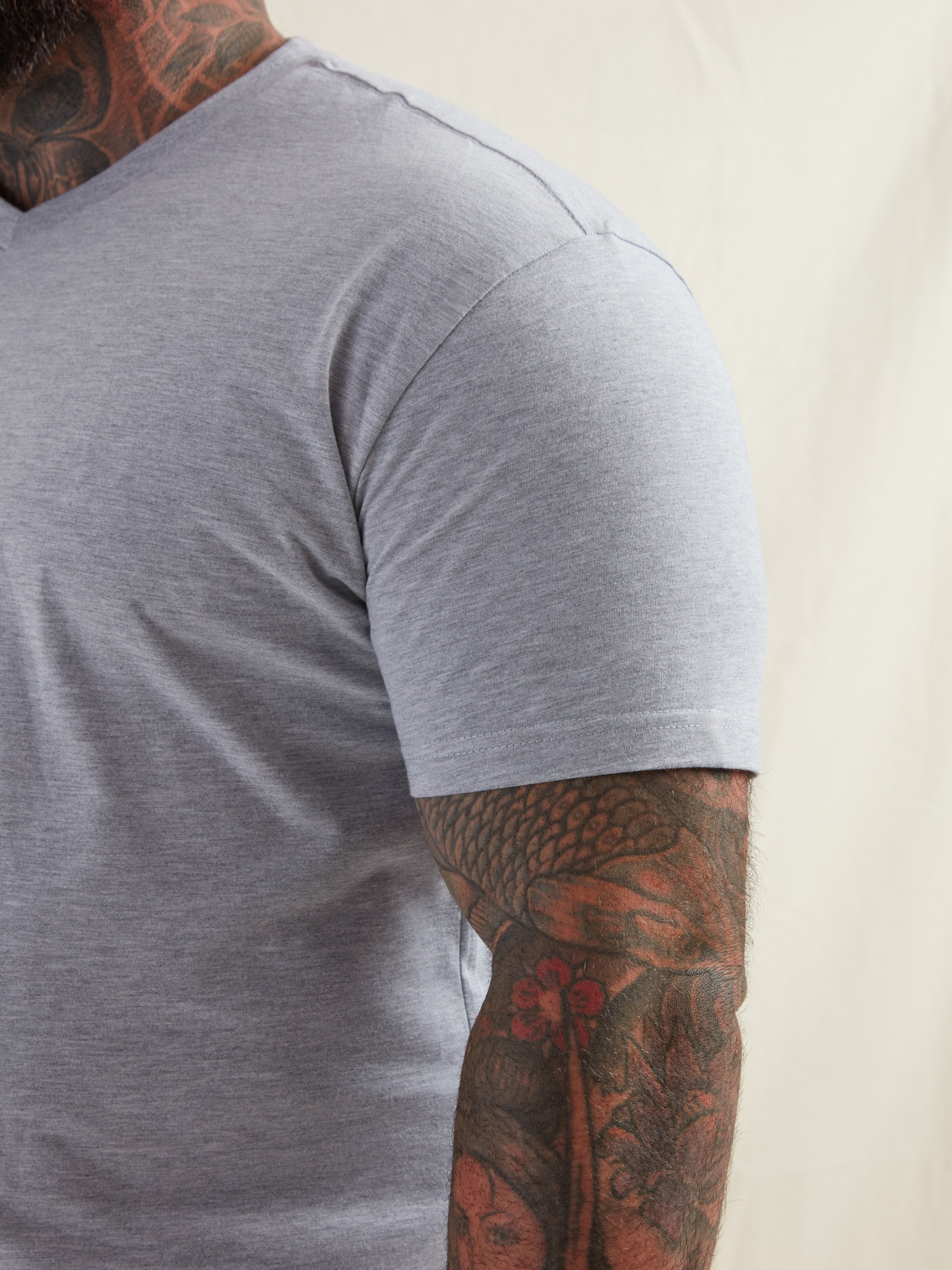 Load image into Gallery viewer, Heather Grey V-Neck T-Shirt
