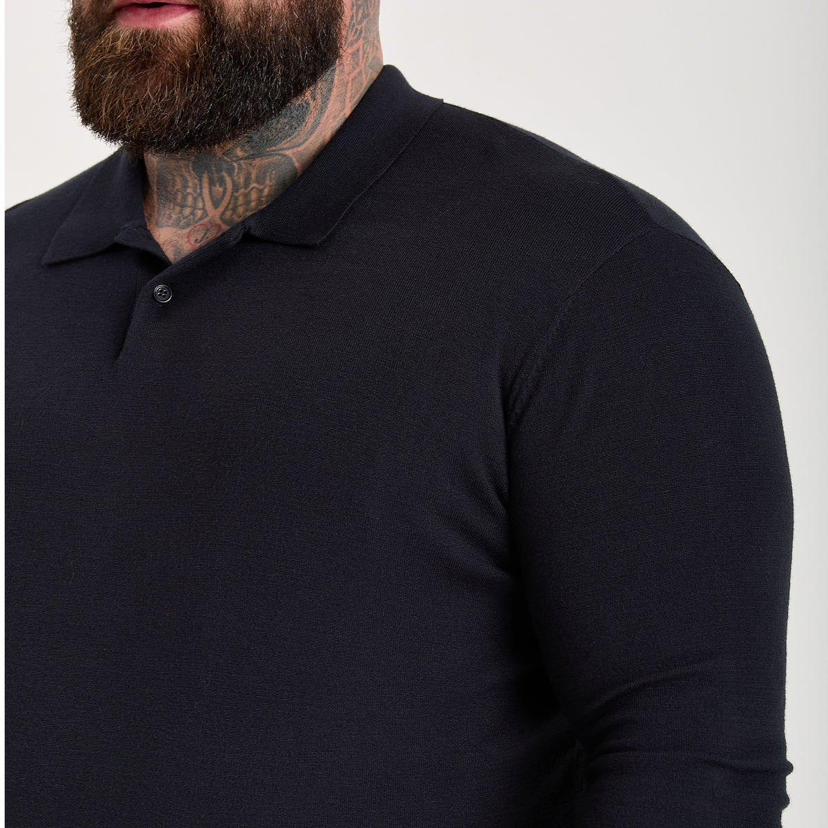 Black Dress Long Sleeve Polo Shirt