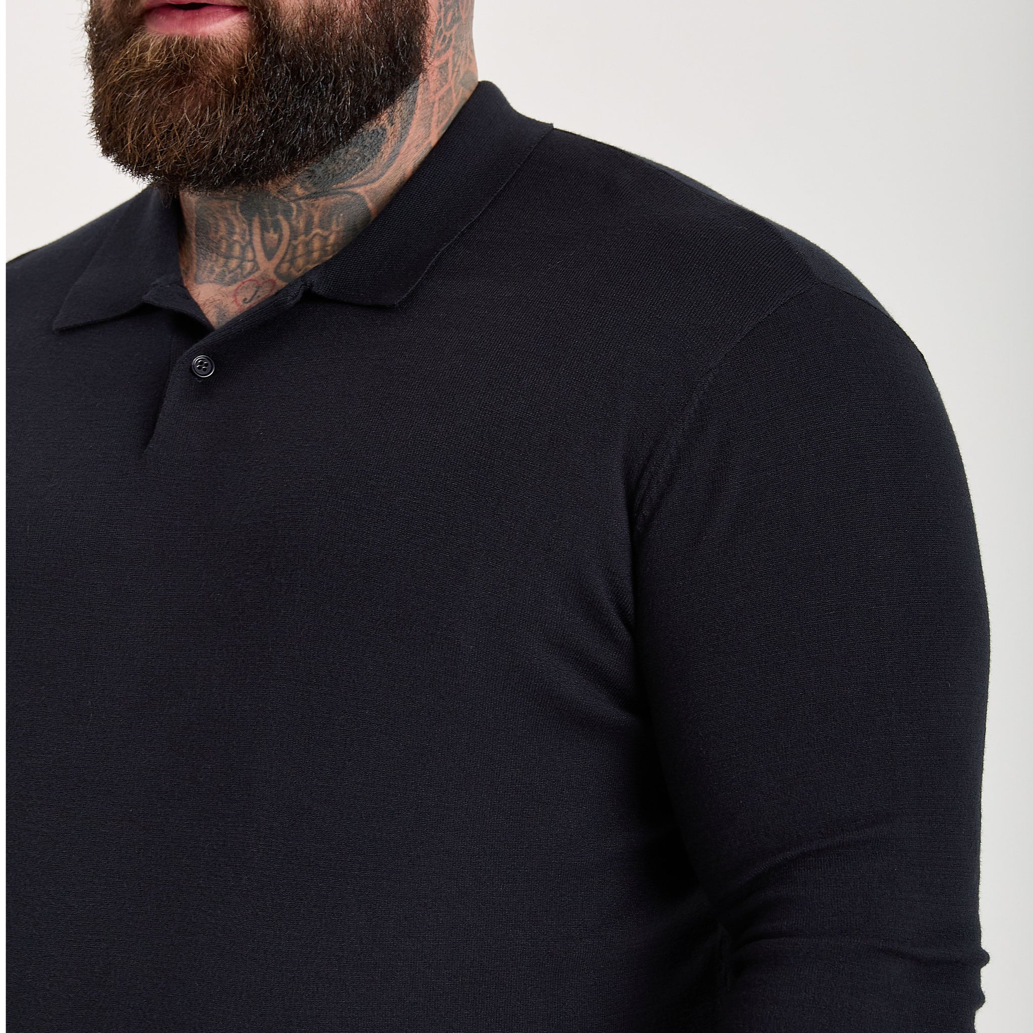 Load image into Gallery viewer, Black Dress Polo Long Sleeve
