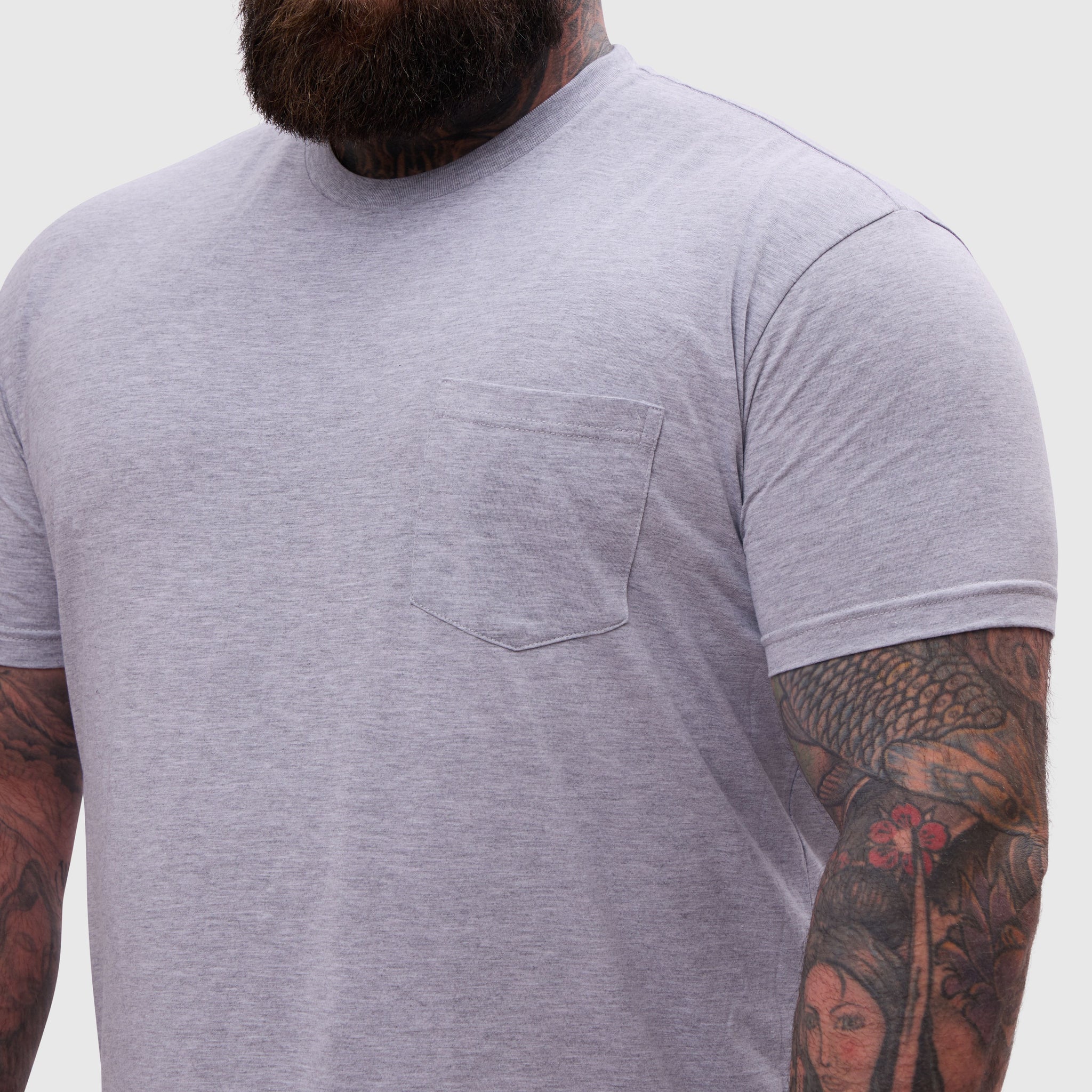 Load image into Gallery viewer, Heather Grey Pocket Crew Neck
