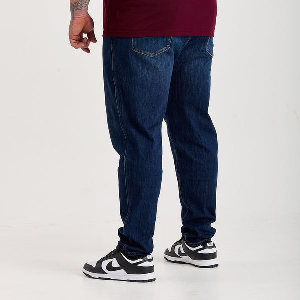 Navy Pull-On Athletic Taper Jeans