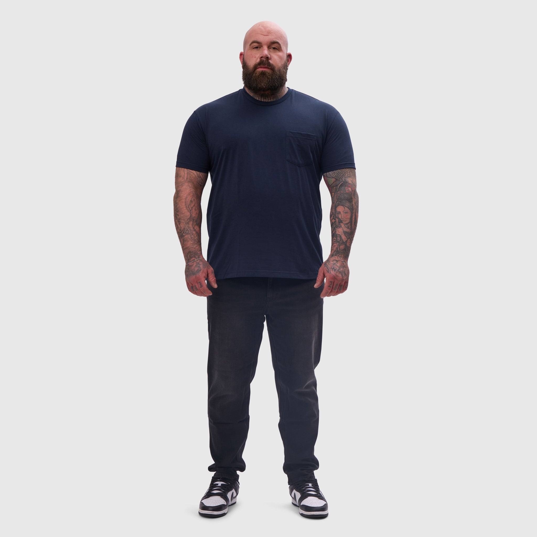 Load image into Gallery viewer, Navy Pocket Crew Neck
