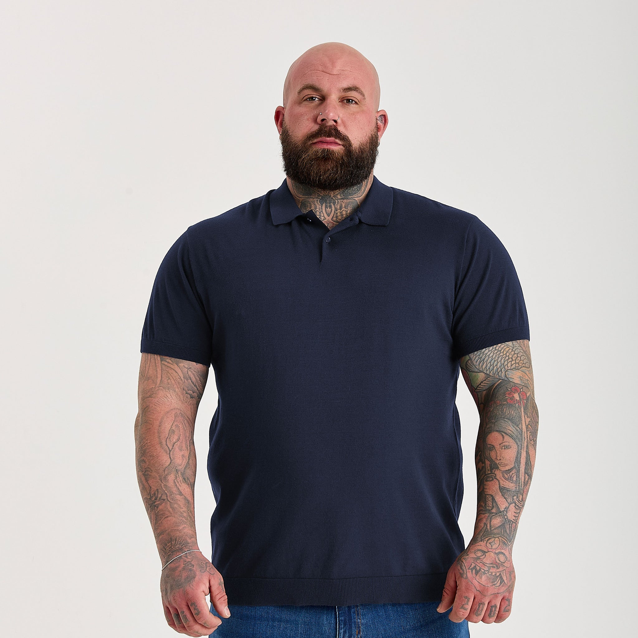 Load image into Gallery viewer, Navy Dress Polo Short Sleeve
