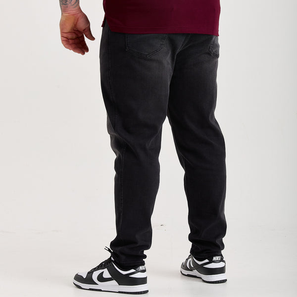 Black Pull-On Athletic Taper Jeans