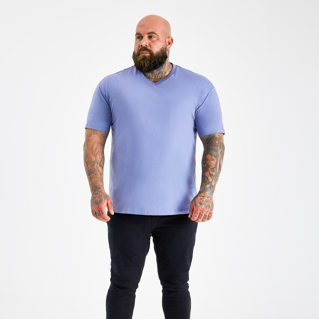Steel Blue V-Neck T-Shirt