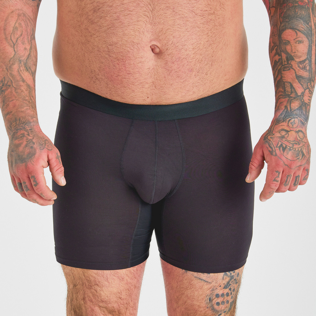 Black Anti-Chafe Bamboo Boxer Briefs