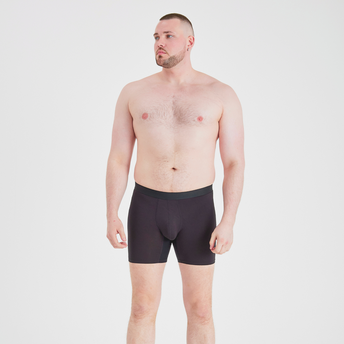 Black Anti-Chafe Bamboo Boxer Briefs 12-Pack